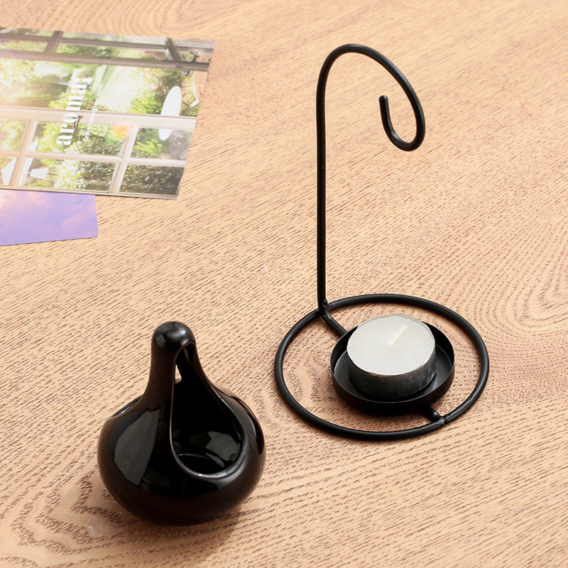 Black Hanging Candle Lantern