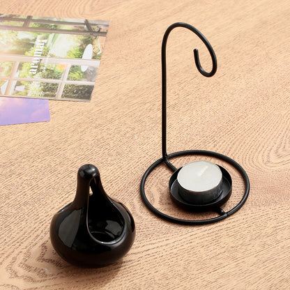 Black Hanging Candle Lantern