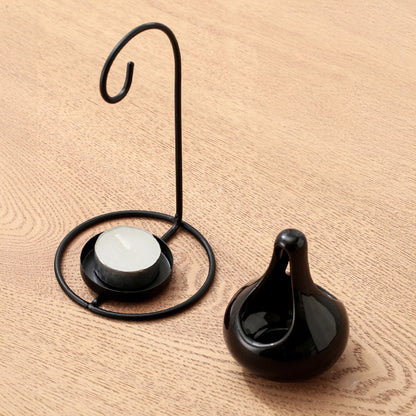 Black Hanging Candle Lantern