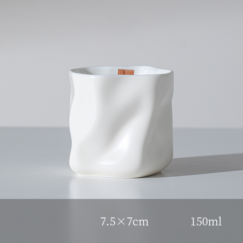 White Ceramic Candle Container