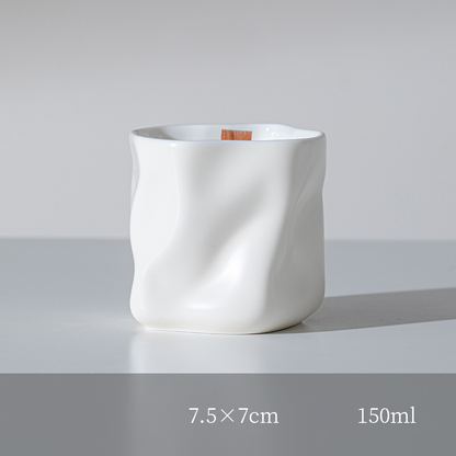 White Ceramic Candle Container