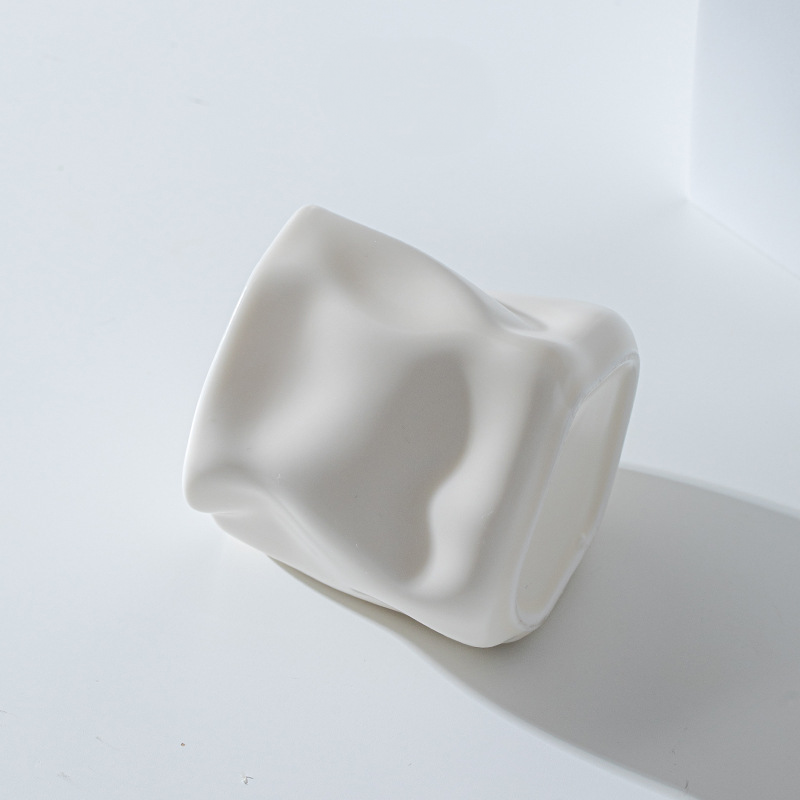 White Ceramic Candle Container